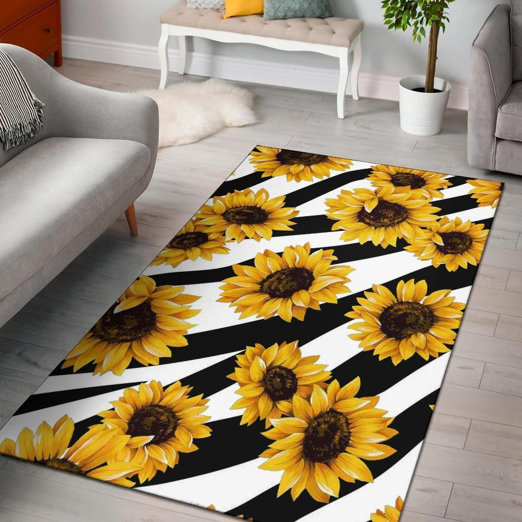 Zebra Pattern Sunflower Teppich, Teppiche - Outdoor Teppich, Teppich Wohnzimmer, Küchenteppich, Kinderzimmer, Modern