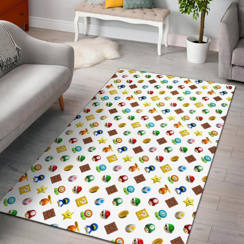 Super Mario Bross Pattern White teppich, teppiche - brosmuster weiß outdoor teppich, teppich wohnzimmer , Küchenteppich, kinderzimmer, modern