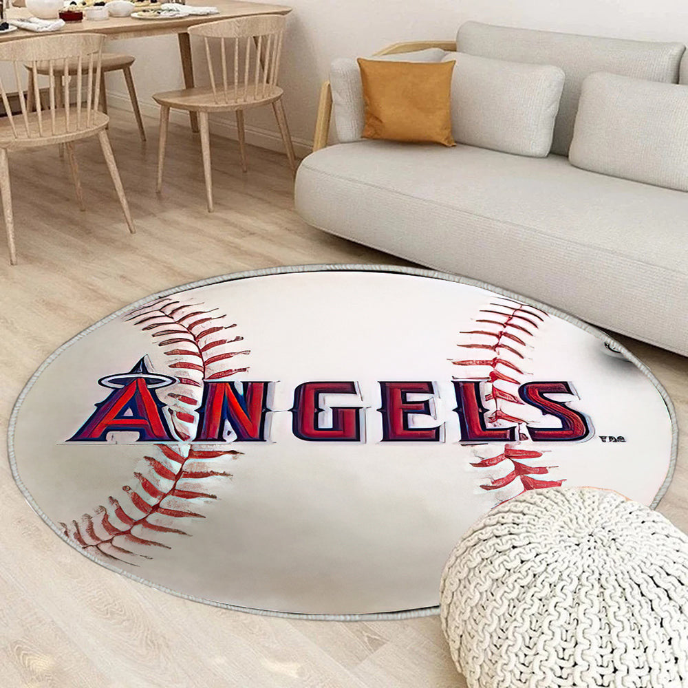 Los Angeles Angels Baseball Teppich Rund, Teppiche - Outdoor Teppich Rund, Teppich Wohnzimmer, Carpet, Rug
