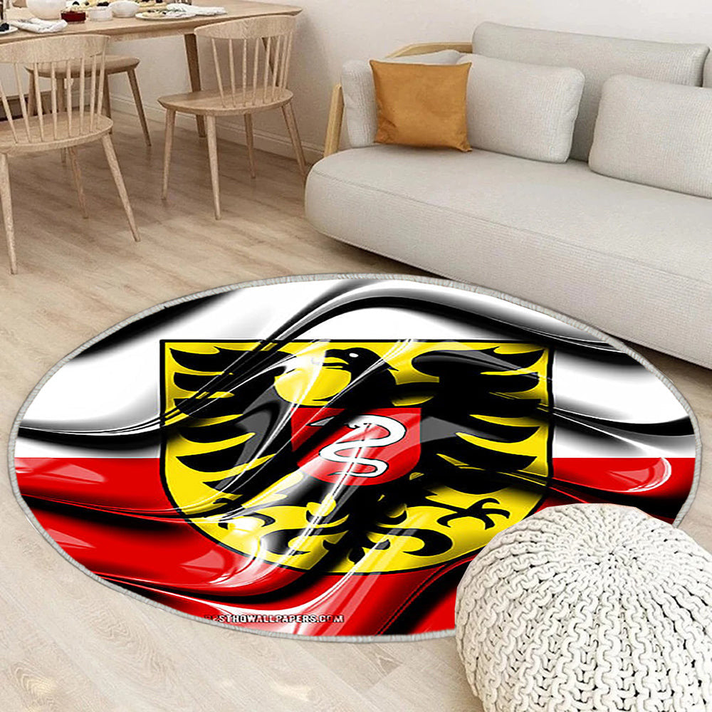 Aalen Flag Städte Deutschlands Teppich Rund, Teppiche - Europa Outdoor Teppich Rund, Flagge Von Aalen Teppich Wohnzimmer, Carpet, Rug