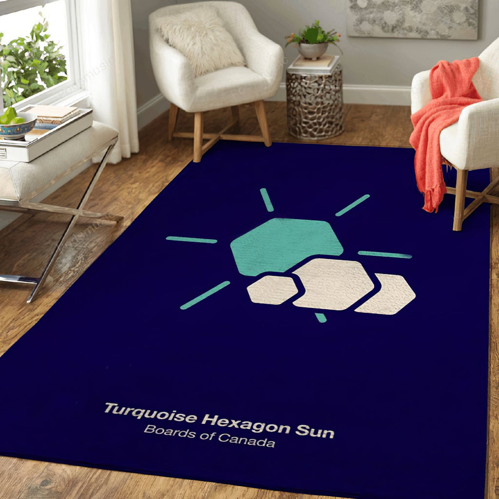 Turquoise Hexagon Sun Music Art Teppich, Teppiche - Outdoor Teppich, Teppich Wohnzimmer, Küchenteppich, Kinderzimmer, Modern
