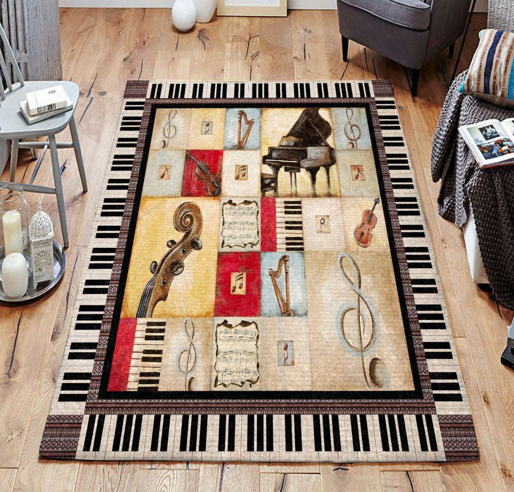 Music Teppich, Teppiche - Outdoor Teppich, Teppich Wohnzimmer, Küchenteppich, Kinderzimmer, Modern
