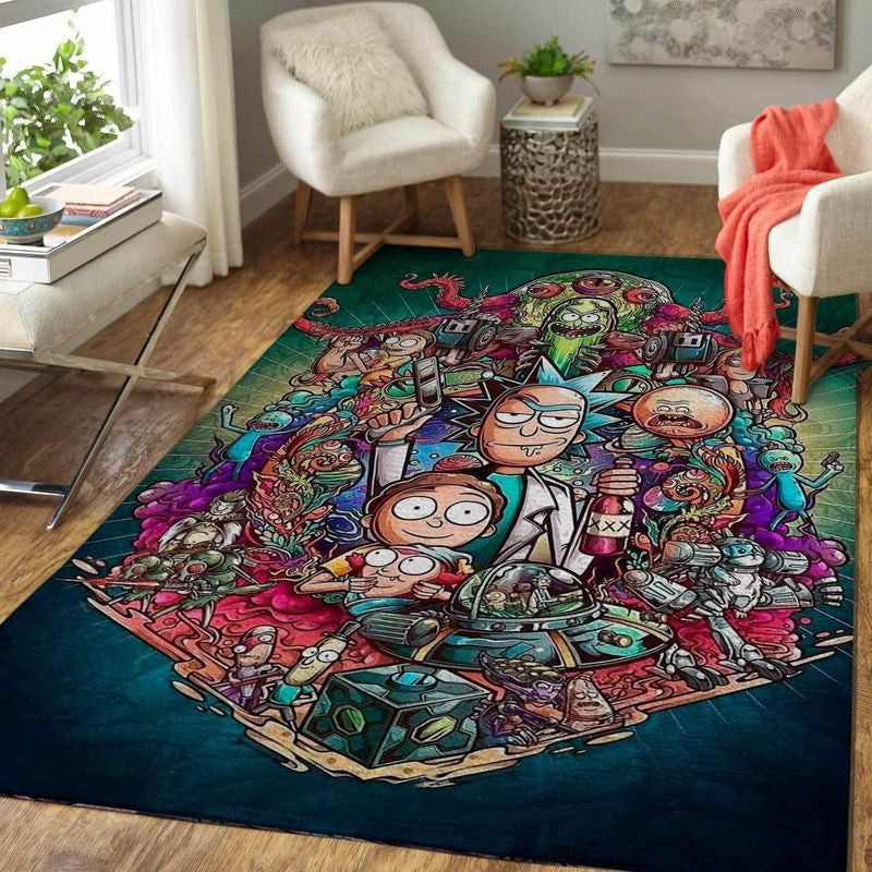 Rick Morty 2 Teppich, Teppiche - Outdoor Teppich, Teppich Wohnzimmer, Küchenteppich, Kinderzimmer, Modern