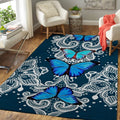 Blue Butterflies Detailed teppich, teppiche -blaue Schmetterlinge detailliert outdoor teppich, teppich wohnzimmer, Küchenteppich, kinderzimmer, modern