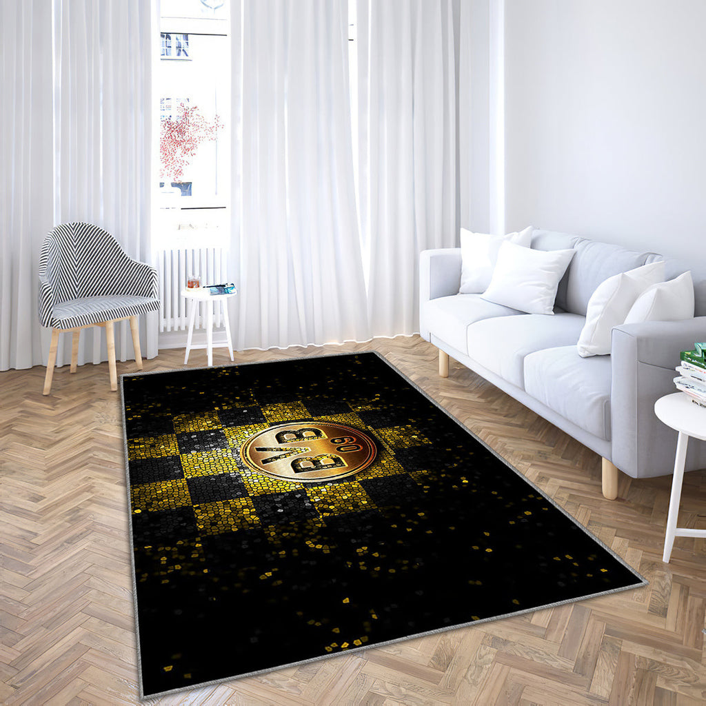 Borussia Dortmund FC Teppich, Teppiche - Glitzer-Logo Outdoor-Teppich, Wohnzimmerteppich, Küchenteppich, Kinderzimmer, Modern 2