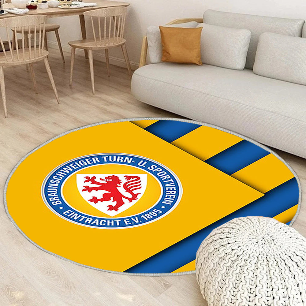 Eintracht Braunschweig Fc Teppich Rund, Teppiche - Deutscher Fußballverein Outdoor Teppich Rund, Material Design Teppich Wohnzimmer, Carpet, Rug