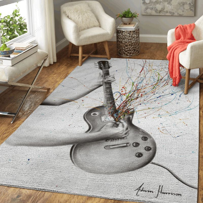 The Star Guitar Music Art Teppich, Teppiche - Outdoor Teppich, Teppich Wohnzimmer, Küchenteppich, Kinderzimmer, Modern