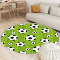 Fußballmuster für nahtlosen Hintergrund Teppich Rund, Teppiche - Outdoor Teppich Rund, Teppich Wohnzimmer, Carpet, Rug