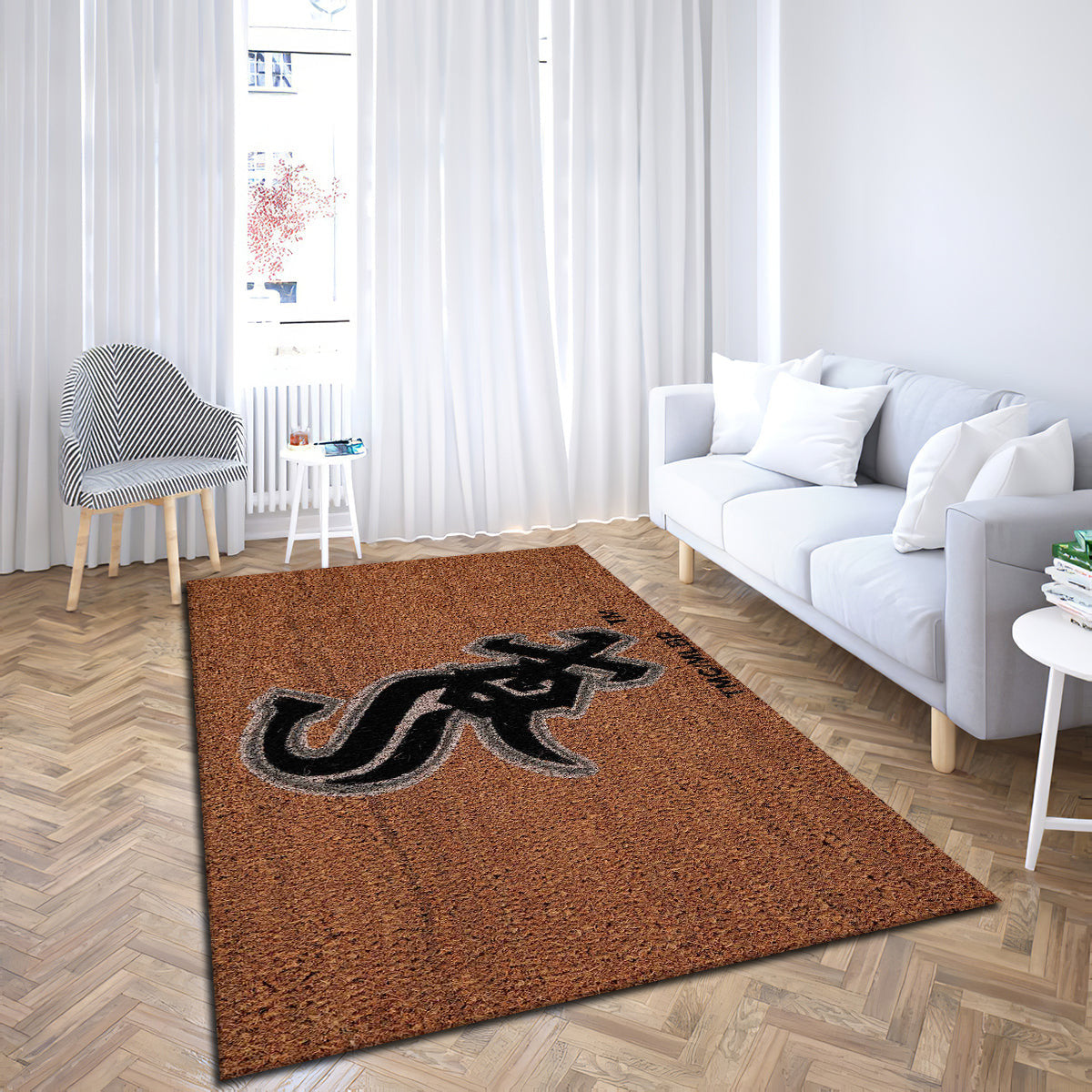 Chicago White Sox Logo Coir teppich, teppiche - Logo aus Kokosfaser Kokosfaser outdoor teppich, teppich wohnzimmer, Küchenteppich, kinderzimmer,modern