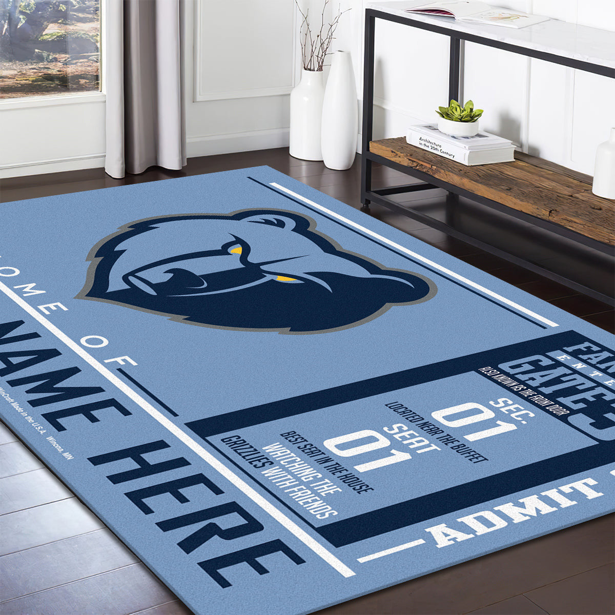 Memphis Grizzlies teppich, teppiche - outdoor teppich, teppich wohnzimmer , Küchenteppich, kinderzimmer, modern