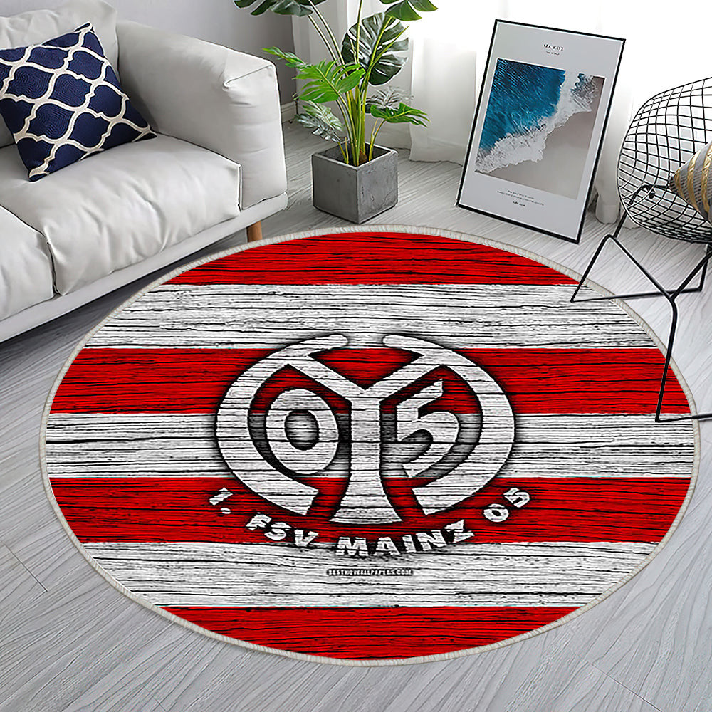 Mainz 05 Bundesliga Teppich Rund, Teppiche - Deutschland Outdoor Teppich Rund, Fußball Teppich Wohnzimmer, Carpet, Rug