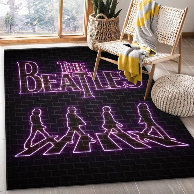 The Beatles Abbey Road Neon Sign Leg Light Teppich, Teppiche - Outdoor Teppich, Teppich Wohnzimmer, Küchenteppich, Kinderzimmer, Modern
