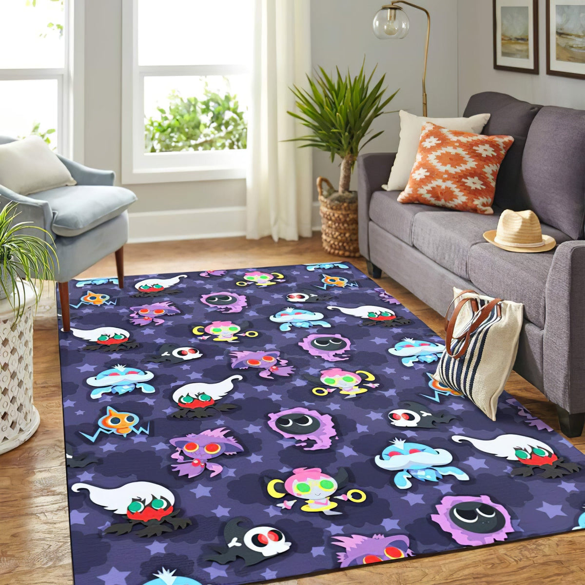 Pokemon Ghost Dark Pattern teppich, teppiche - Pokémon Geist dunkles Muster outdoor teppich, teppich wohnzimmer , Küchenteppich, kinderzimmer, modern