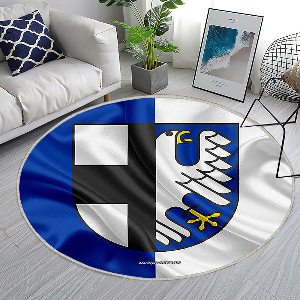 Balve Flag Seideneffekt Teppich Rund, Teppiche - Seidenfahne Outdoor Teppich Rund, Deutsche Stadt Teppich Wohnzimmer, Carpet, Rug