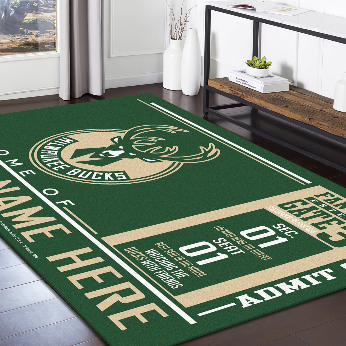 Milwaukee Bucks teppich, teppiche - Dollars outdoor teppich, teppich wohnzimmer , Küchenteppich, kinderzimmer, modern