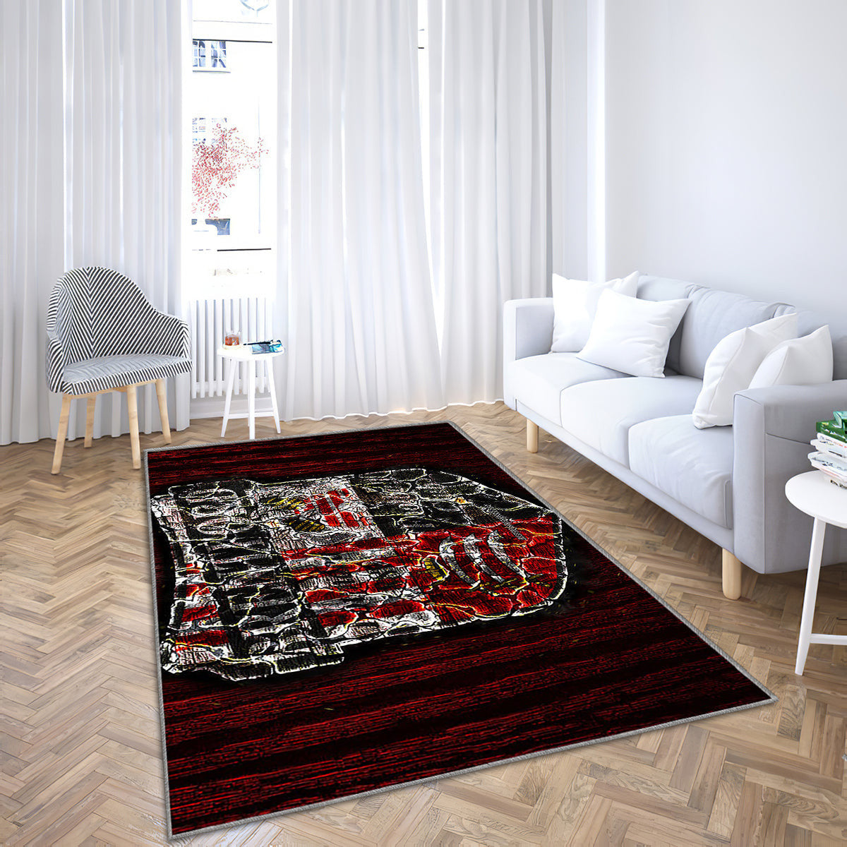 Brentford Teppich, Teppiche – Verbranntes Logo Outdoor-Teppich, Wohnzimmerteppich, Küchenteppich, Kinderzimmer, Modern