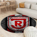 Jahn Regensburg Fc Grunge Teppich Rund, Teppiche - Bundesliga 2 Outdoor Teppich Rund, Schwarzer Stein Teppich Wohnzimmer, Carpet, Rug