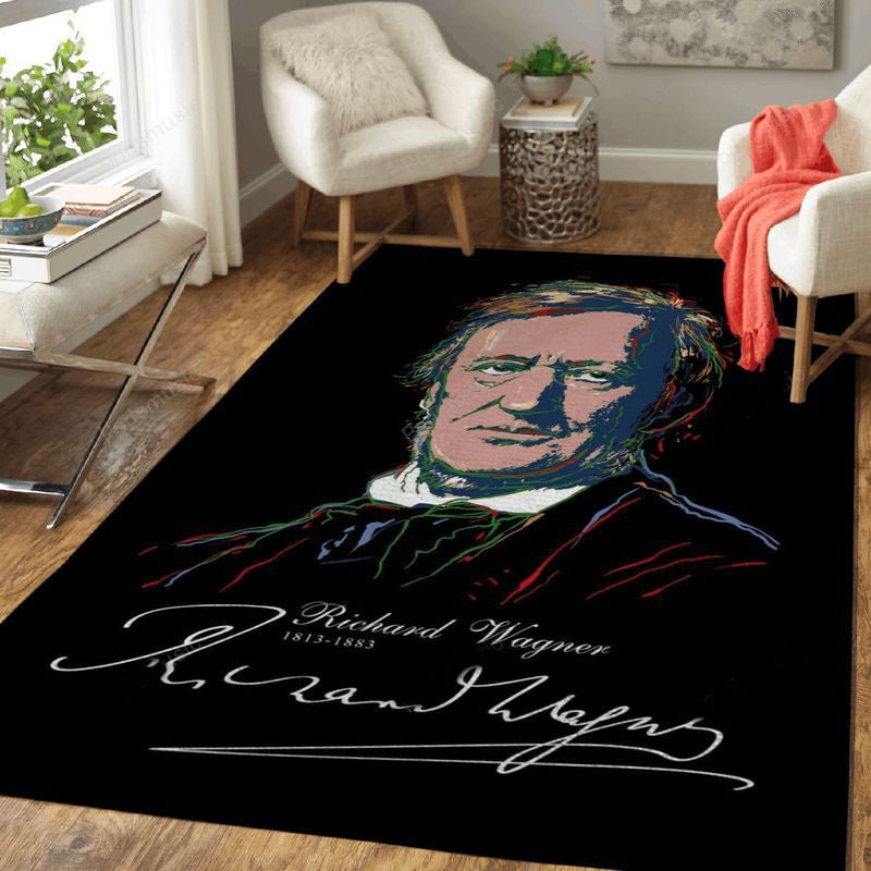 Wagner Colorful Portrait Music Art Teppich, Teppiche - Outdoor Teppich, Teppich Wohnzimmer, Küchenteppich, Kinderzimmer, Modern