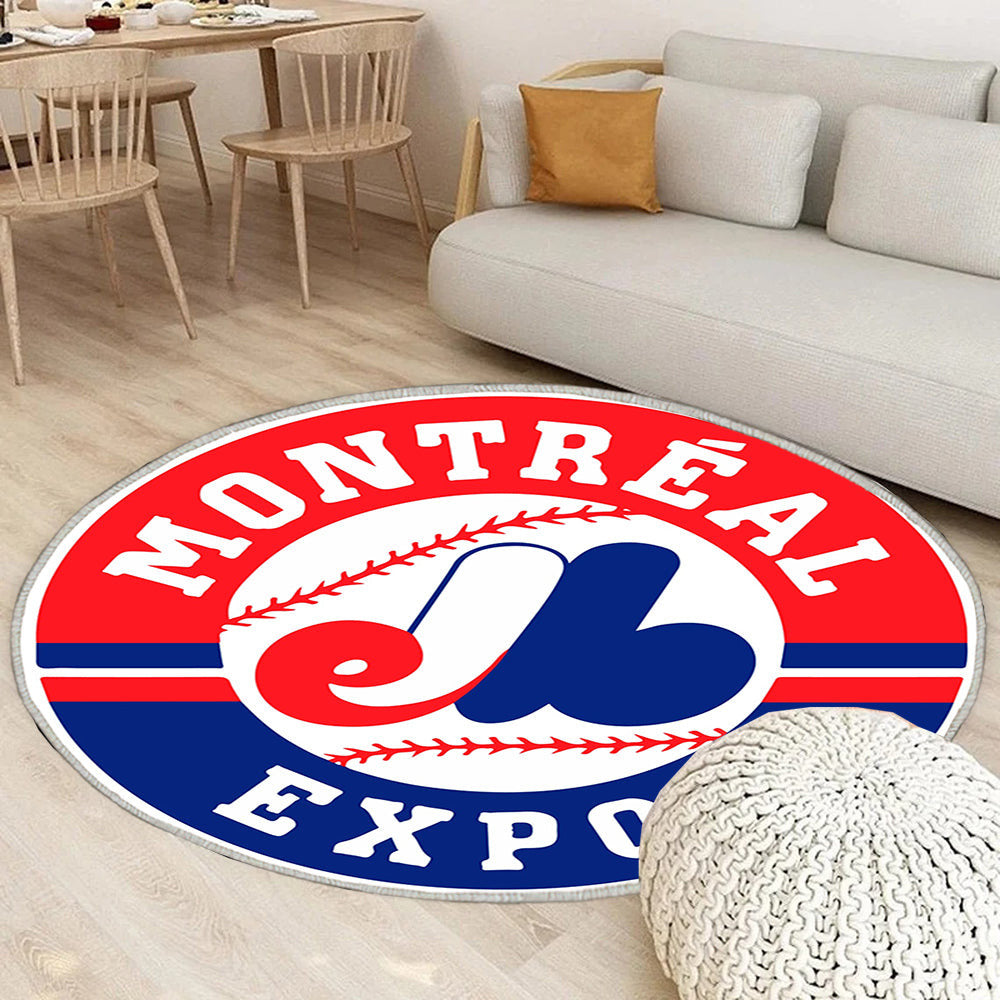 Montreal Expos Circle Logo Teppich Rund, Teppiche - Outdoor Teppich Rund, Teppich Wohnzimmer, Carpet, Rug