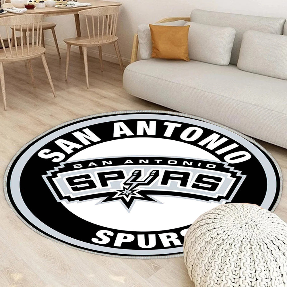 Kreislogo der San Antonio Spurs Teppich Rund, Teppiche - Outdoor Teppich Rund, Teppich Wohnzimmer, Carpet, Rug