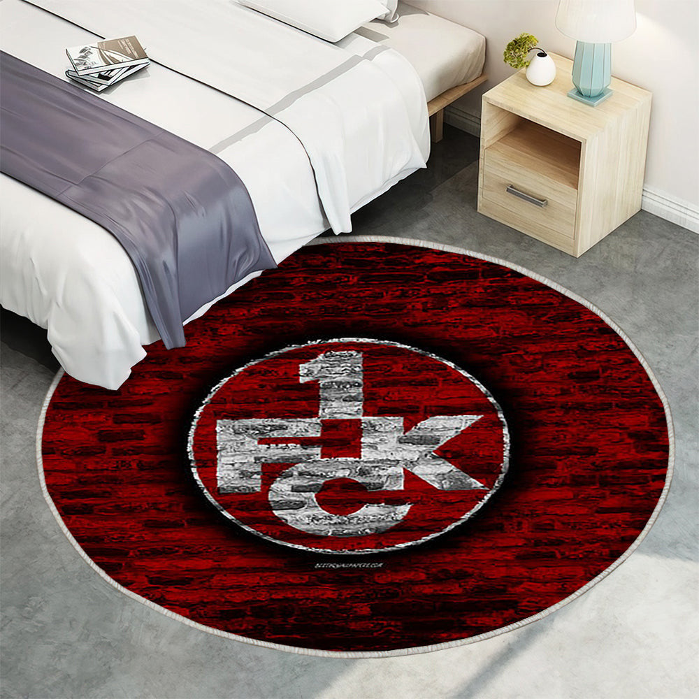 Fc Kaiserslautern Teppich Rund, Teppiche - Rote Backsteinmauer Outdoor Teppich Rund, Fußball Teppich Wohnzimmer, Carpet, Rug