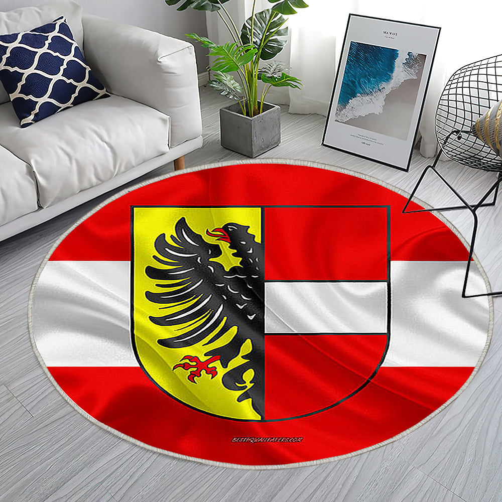 Achern Fahne Seidenoptik Teppich Rund, Teppiche - Seidenfahne Outdoor Teppich Rund, Deutsche Stadt Teppich Wohnzimmer, Carpet, Rug