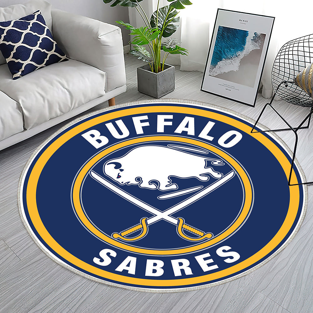Buffalo Sabres Kreis Logo Teppich Rund, Teppiche - Outdoor Teppich Rund, Teppich Wohnzimmer, Carpet, Rug