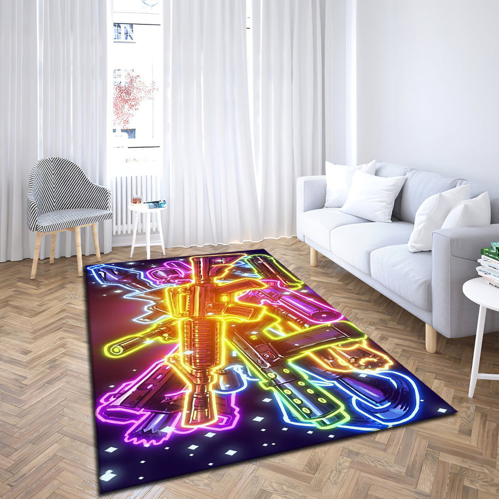 Fortnite Weapons Neon teppich, teppiche - waffen outdoor teppich, teppich wohnzimmer , Küchenteppich, kinderzimmer, modern