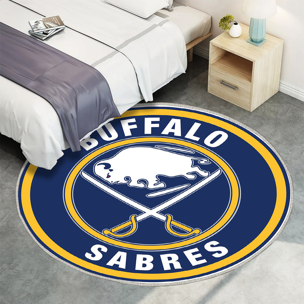 Buffalo Sabres Kreis Logo Teppich Rund, Teppiche - Outdoor Teppich Rund, Teppich Wohnzimmer, Carpet, Rug