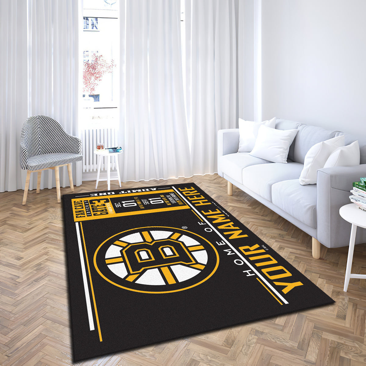 Boston Bruins teppich, teppiche - outdoor teppich, teppich wohnzimmer , Küchenteppich, kinderzimmer, modern