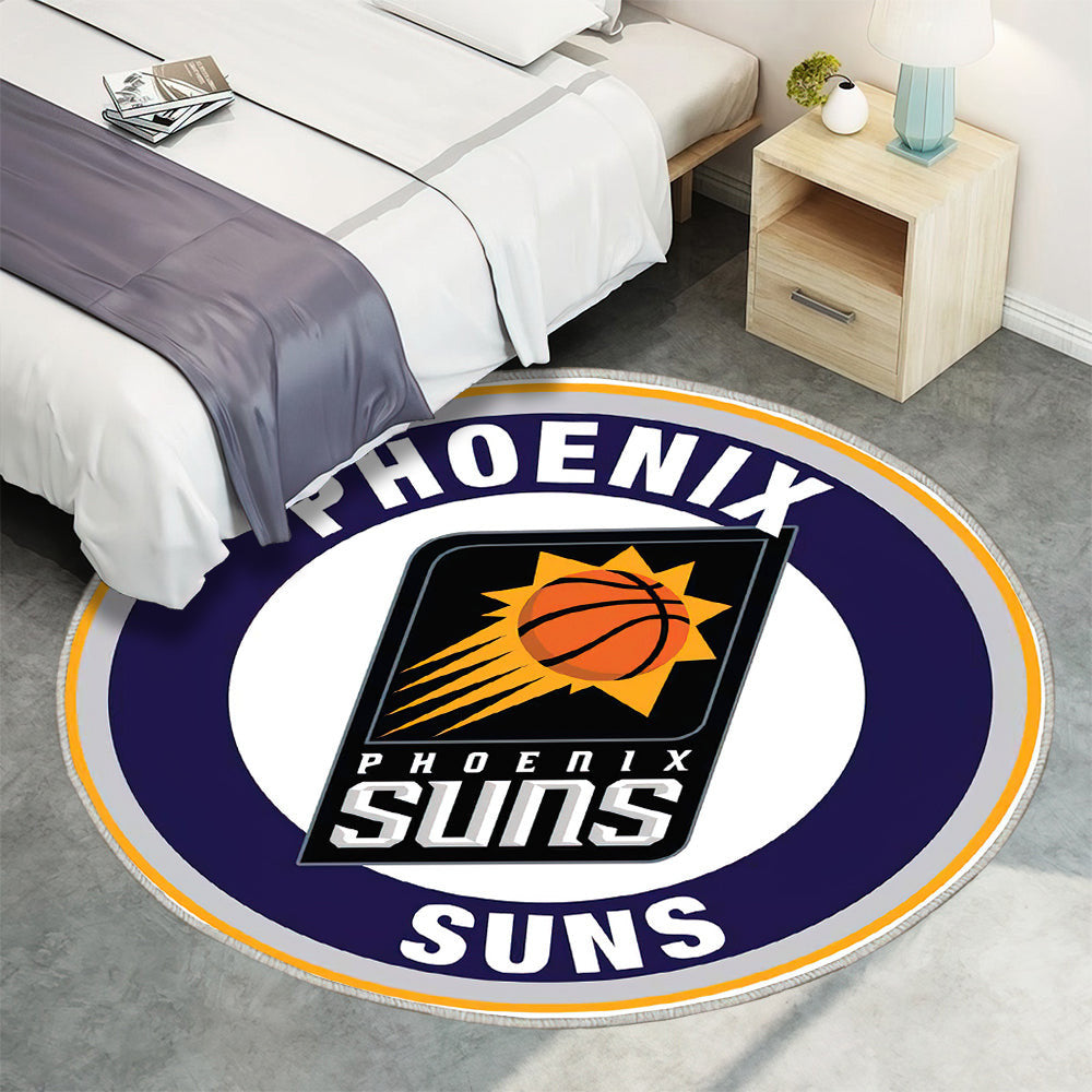Phoenix Suns Kreis Logo Teppich Rund, Teppiche - Outdoor Teppich Rund, Teppich Wohnzimmer, Carpet, Rug