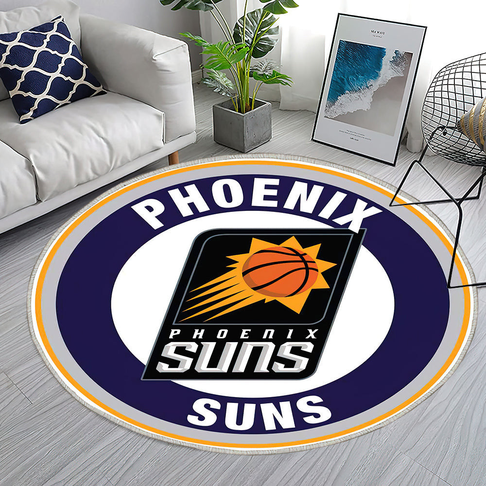 Phoenix Suns Kreis Logo Teppich Rund, Teppiche - Outdoor Teppich Rund, Teppich Wohnzimmer, Carpet, Rug