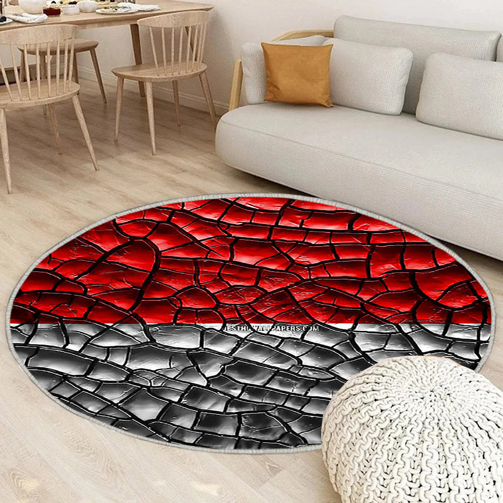 Flagge Der Hessischen Bundesländer Teppich Rund, Teppiche - Rissiger Boden Outdoor Teppich Rund, Deutschland Teppich Wohnzimmer, Carpet, Rug