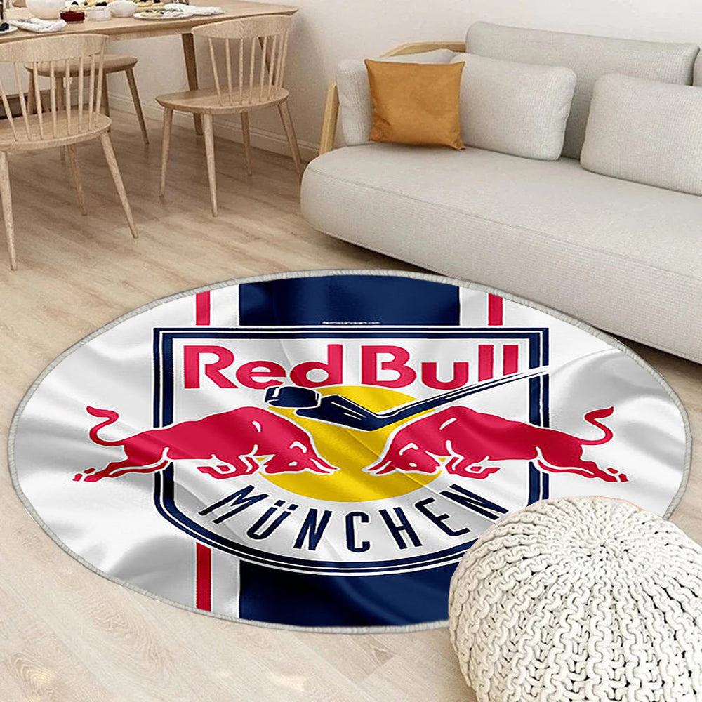 Ehc Red Bull München Deutscher Eishockeyverein Teppich Rund, Teppiche - Emblem Outdoor Teppich Rund, Teppich Wohnzimmer, Carpet, Rug