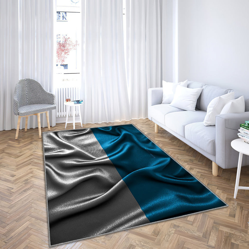 Bayernflagge Seide wellenförmige Flaggen Teppich, Teppiche - Deutsche Bundesländer Outdoorteppich, Wohnzimmerteppich, Küchenteppich, Kinderzimmer, Modern