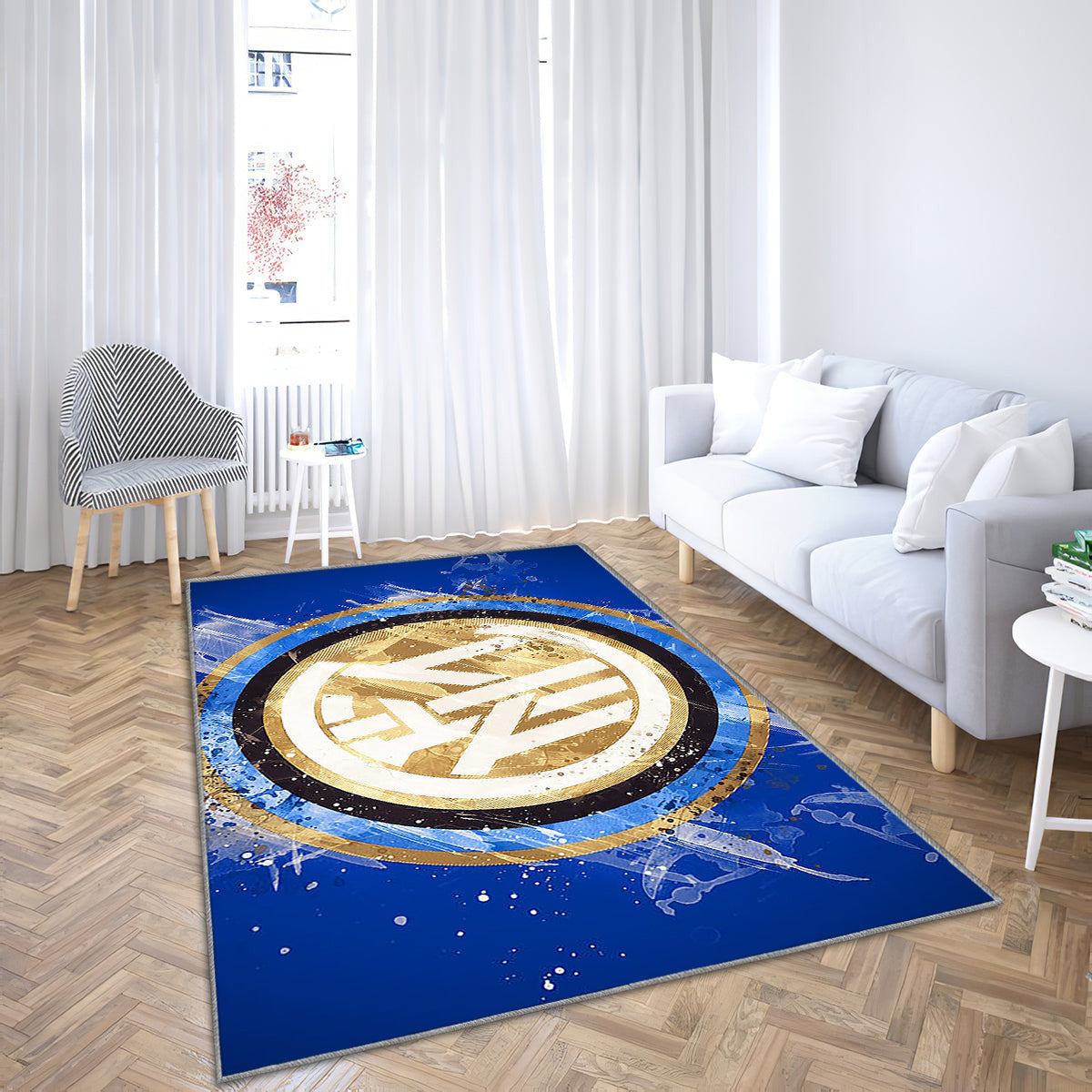 Fc Internazionale Paint Art Teppich, Teppiche - Italienische Fußballmannschaft Outdoor Teppich, Teppich Wohnzimmer, Küchenteppich, Kinderzimmer, Modern