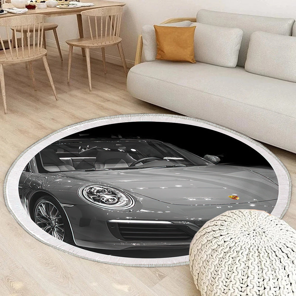 Porsche Carrera 911 Teppich Rund, Teppiche - Outdoor Teppich Rund, Teppich Wohnzimmer, Carpet, Rug