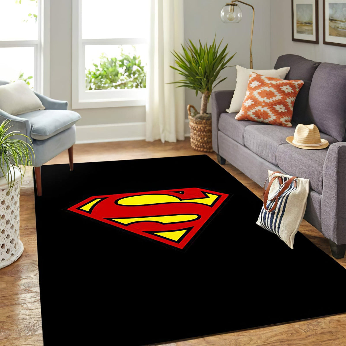 Superman Logo teppich, teppiche - outdoor teppich, teppich wohnzimmer , Küchenteppich, kinderzimmer, modern