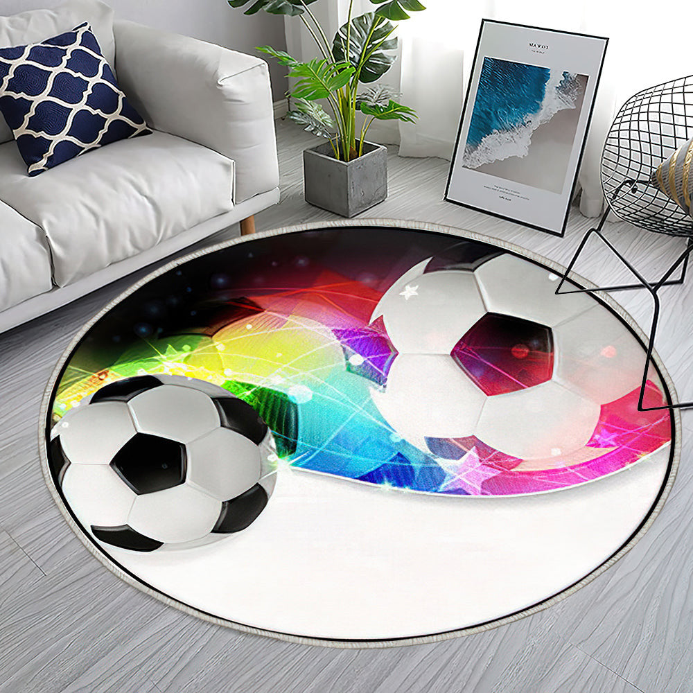 Fußball abstrakter Hintergrund Teppich Rund, Teppiche - Outdoor Teppich Rund, Teppich Wohnzimmer, Carpet, Rug
