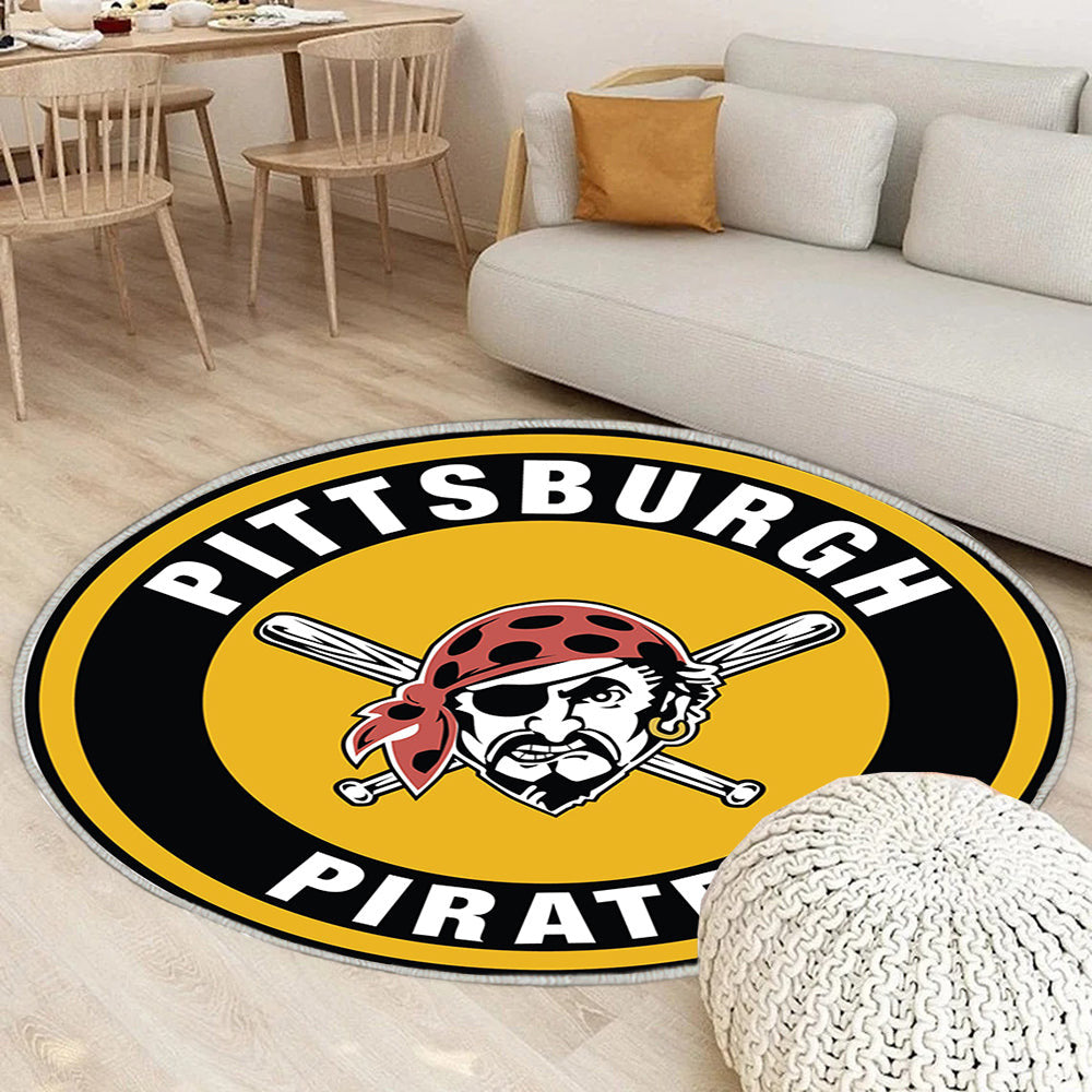 Pittsburgh Pirates Logo Kreis Teppich Rund, Teppiche - Outdoor Teppich Rund, Teppich Wohnzimmer, Carpet, Rug