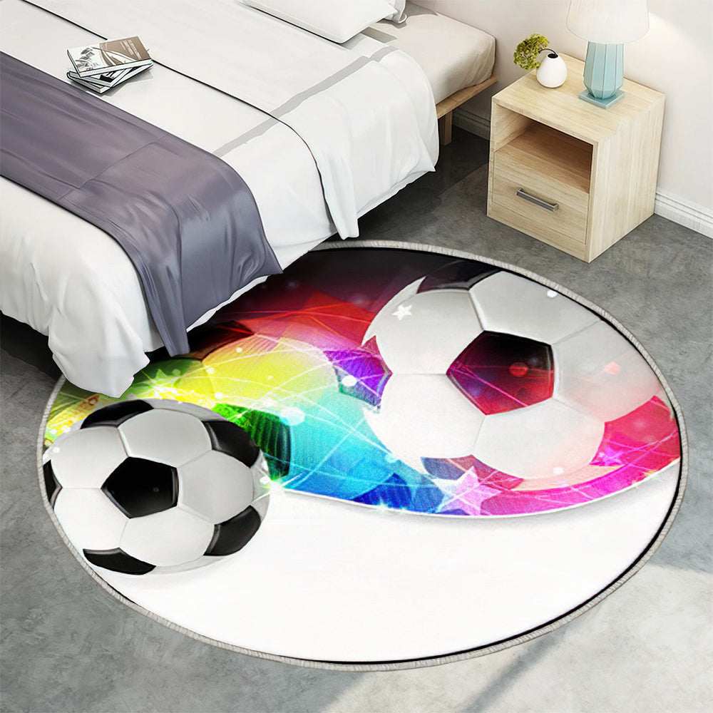 Fußball abstrakter Hintergrund Teppich Rund, Teppiche - Outdoor Teppich Rund, Teppich Wohnzimmer, Carpet, Rug