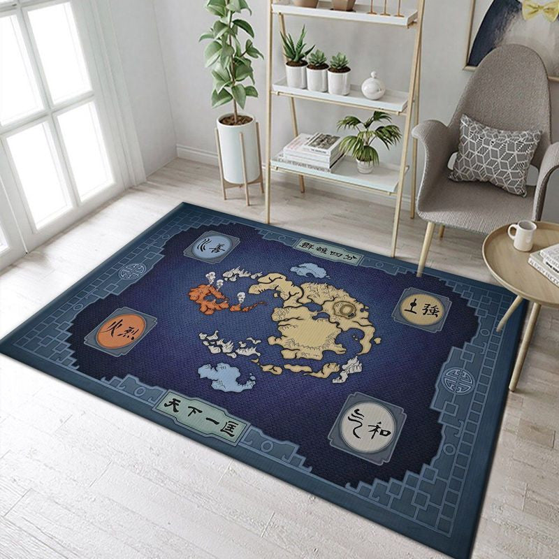 The Last Airbender Anime Map Teppich, Teppiche - Outdoor Teppich, Teppich Wohnzimmer, Küchenteppich, Kinderzimmer, Modern