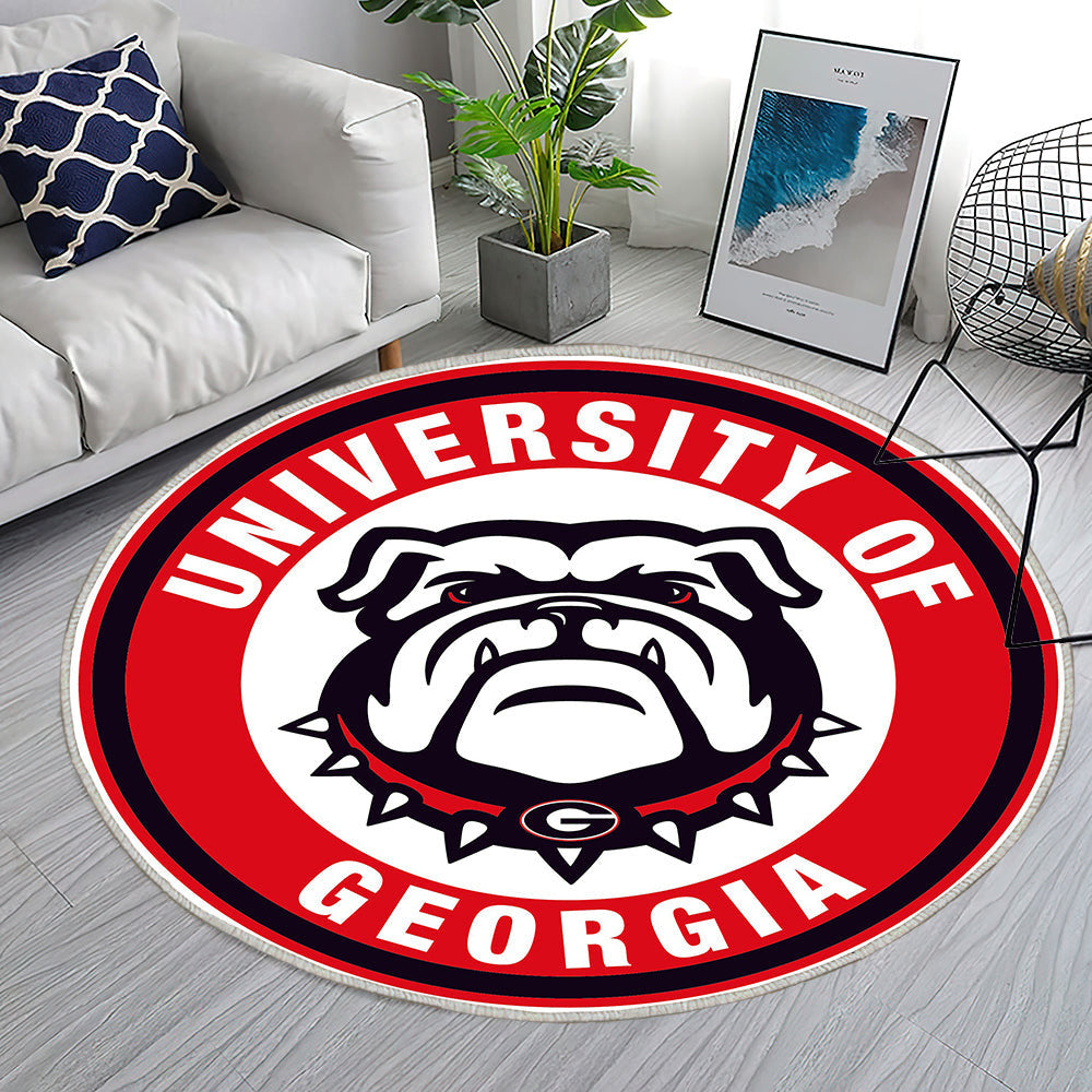 Georgia Bulldogs Kreis Logo Teppich Rund, Teppiche - Outdoor Teppich Rund, Teppich Wohnzimmer, Carpet, Rug