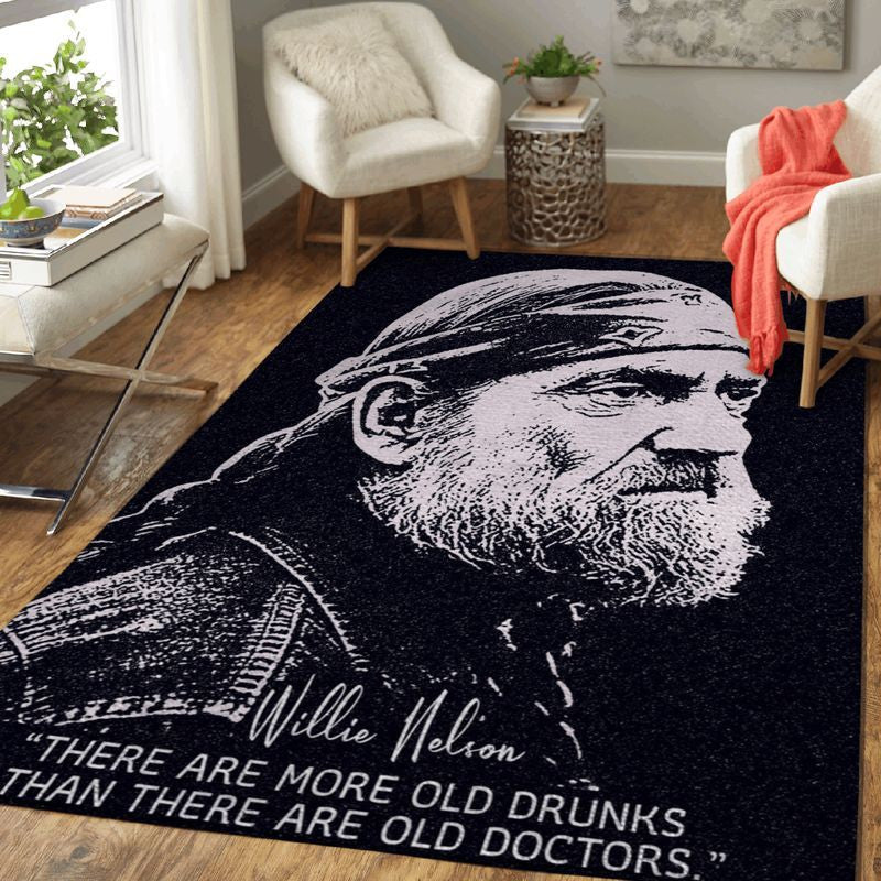 Willie Nelson American Quotes There Are More Old Drunks Art Teppich, Teppiche - Outdoor Teppich, Teppich Wohnzimmer, Küchenteppich, Kinderzimmer, Modern