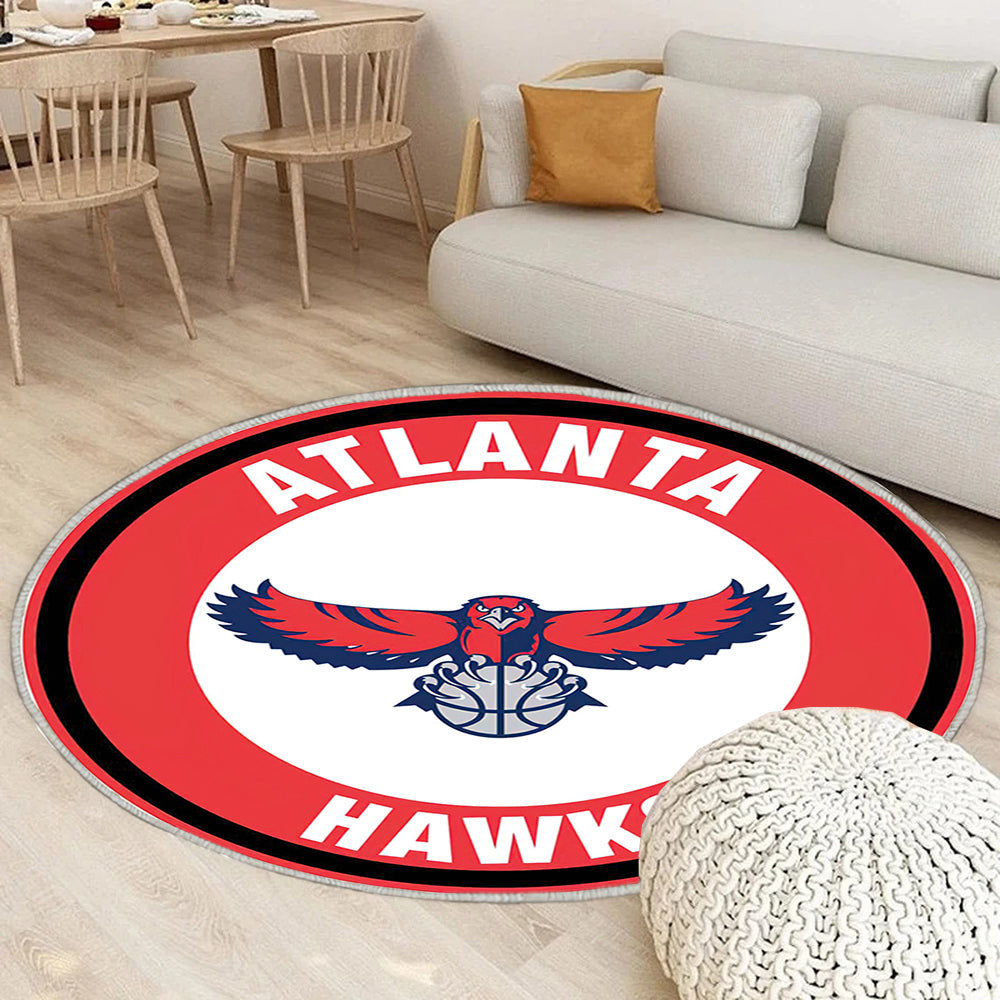 Atlanta Hawks Kreis Logo Teppich Rund, Teppiche - Outdoor Teppich Rund, Teppich Wohnzimmer, Carpet, Rug
