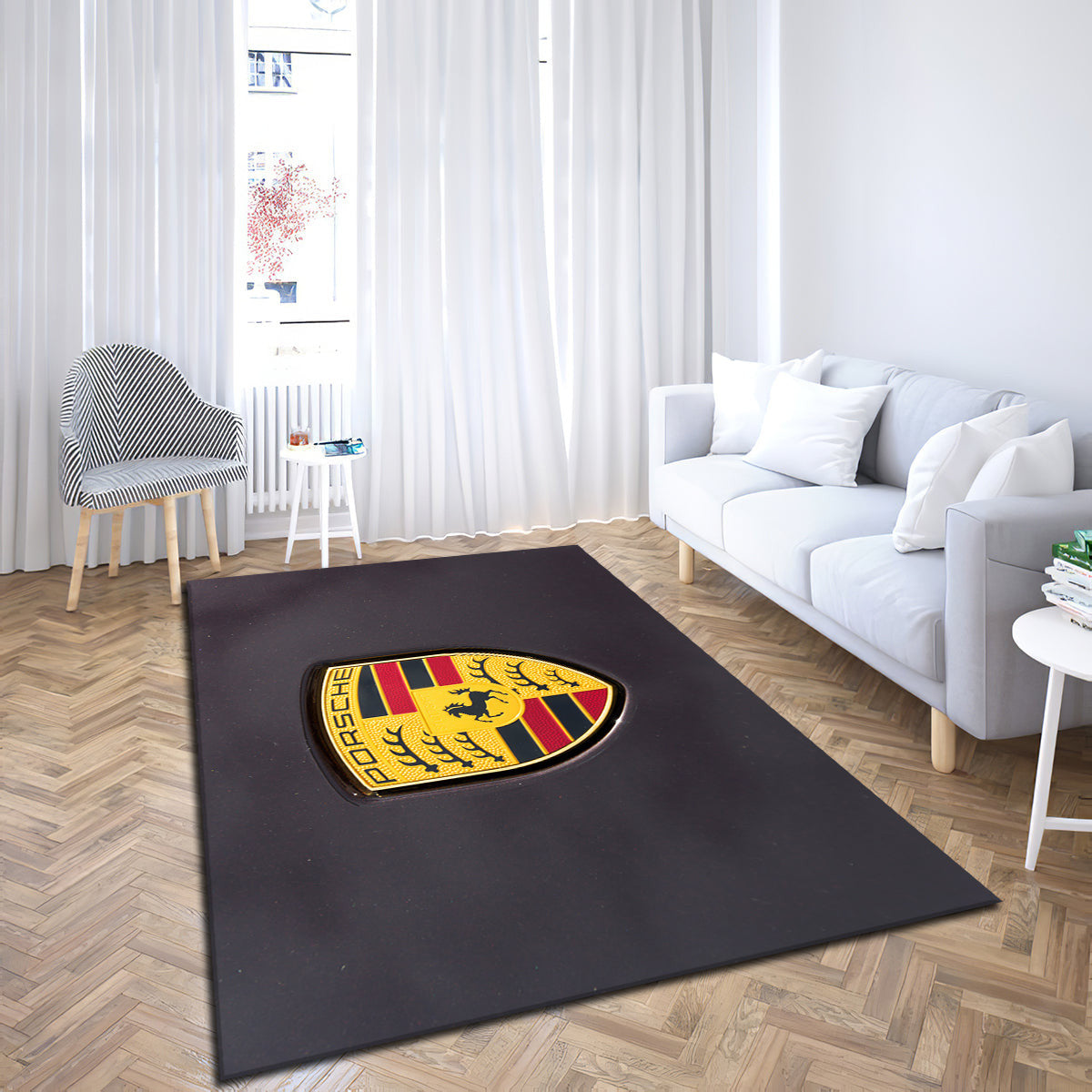 Porsche Logo Ver8 teppich, teppiche - outdoor teppich, teppich wohnzimmer , Küchenteppich, kinderzimmer, modern