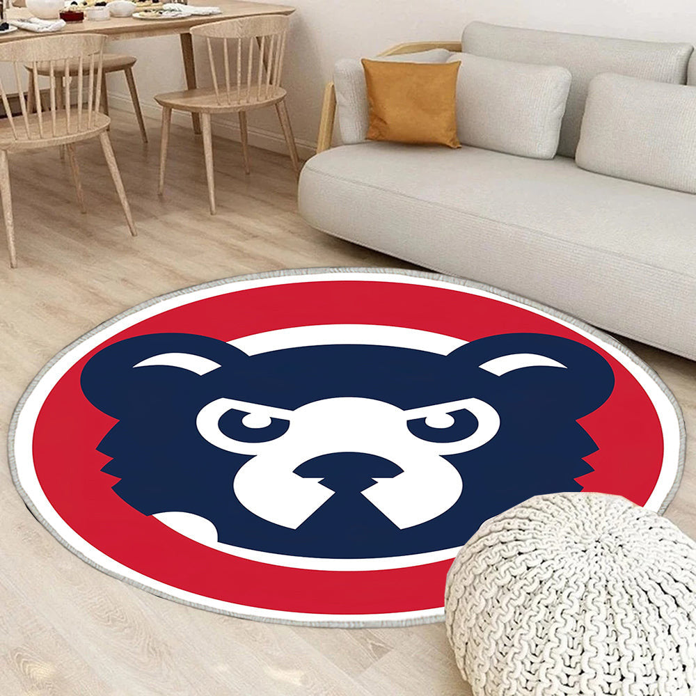 Chicago Cubs Maskottchen Kreis Logo Teppich Rund, Teppiche - Outdoor Teppich Rund, Teppich Wohnzimmer, Carpet, Rug