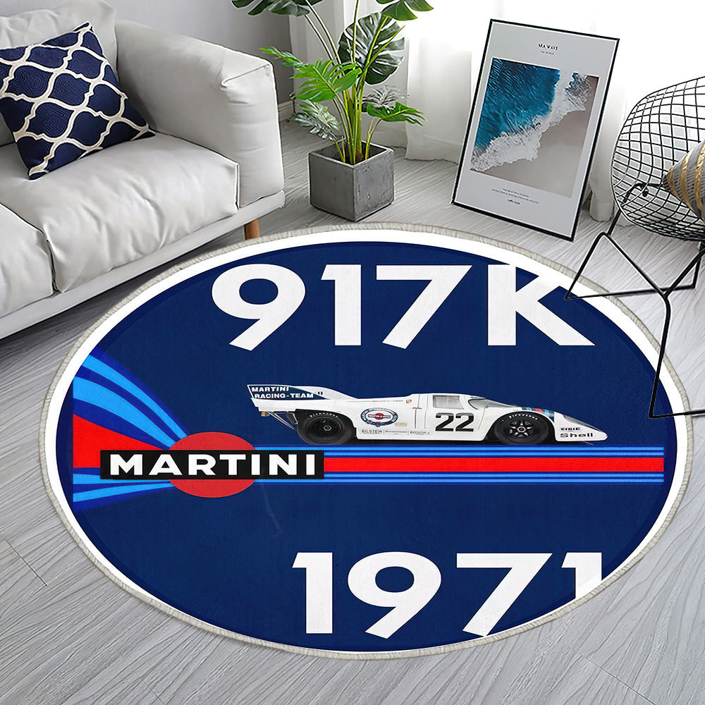 Martini Racing Porsche Teppich Rund, Teppiche - Outdoor Teppich Rund, Teppich Wohnzimmer, Carpet, Rug