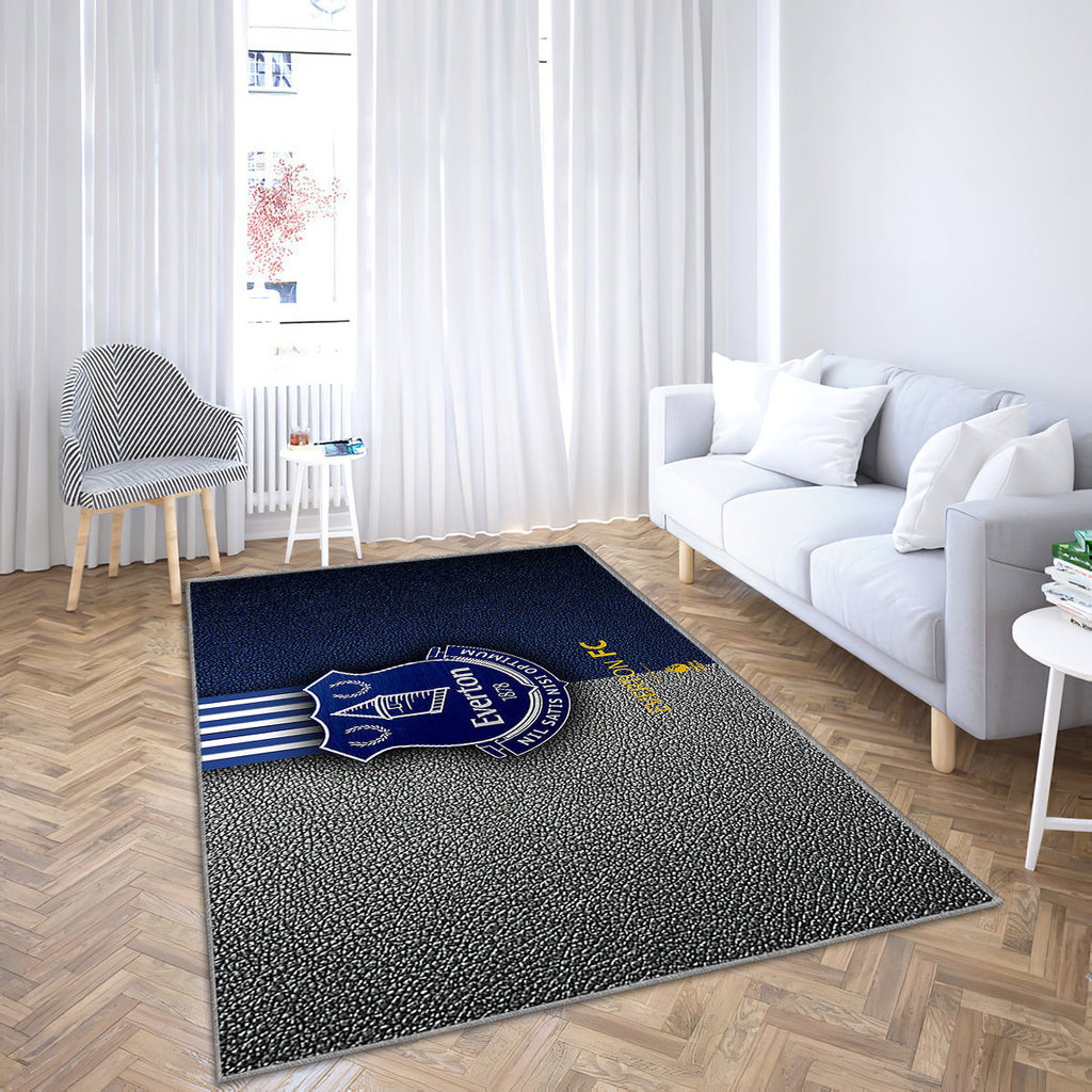 Everton FC englischer Fußballclub Teppich, Teppiche – Lederstruktur Outdoor-Teppich, Wohnzimmerteppich, Küchenteppich, Kinderzimmer, modern