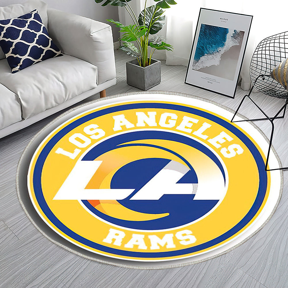 Los Angeles Rams LA Kreis Logo Teppich Rund, Teppiche - Outdoor Teppich Rund, Teppich Wohnzimmer, Carpet, Rug